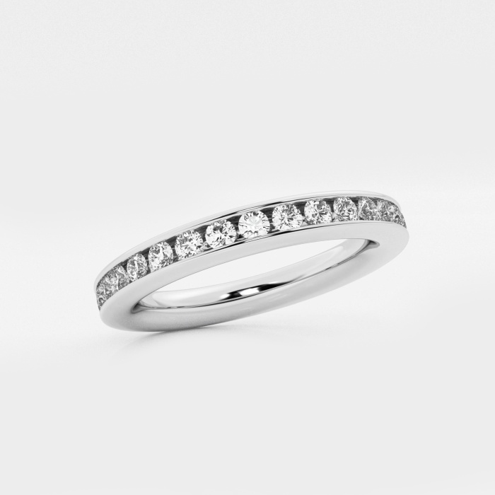 1 ctw Round Lab Grown Diamond Earth Eternity Band 14K White Gold - 2.8mm Width