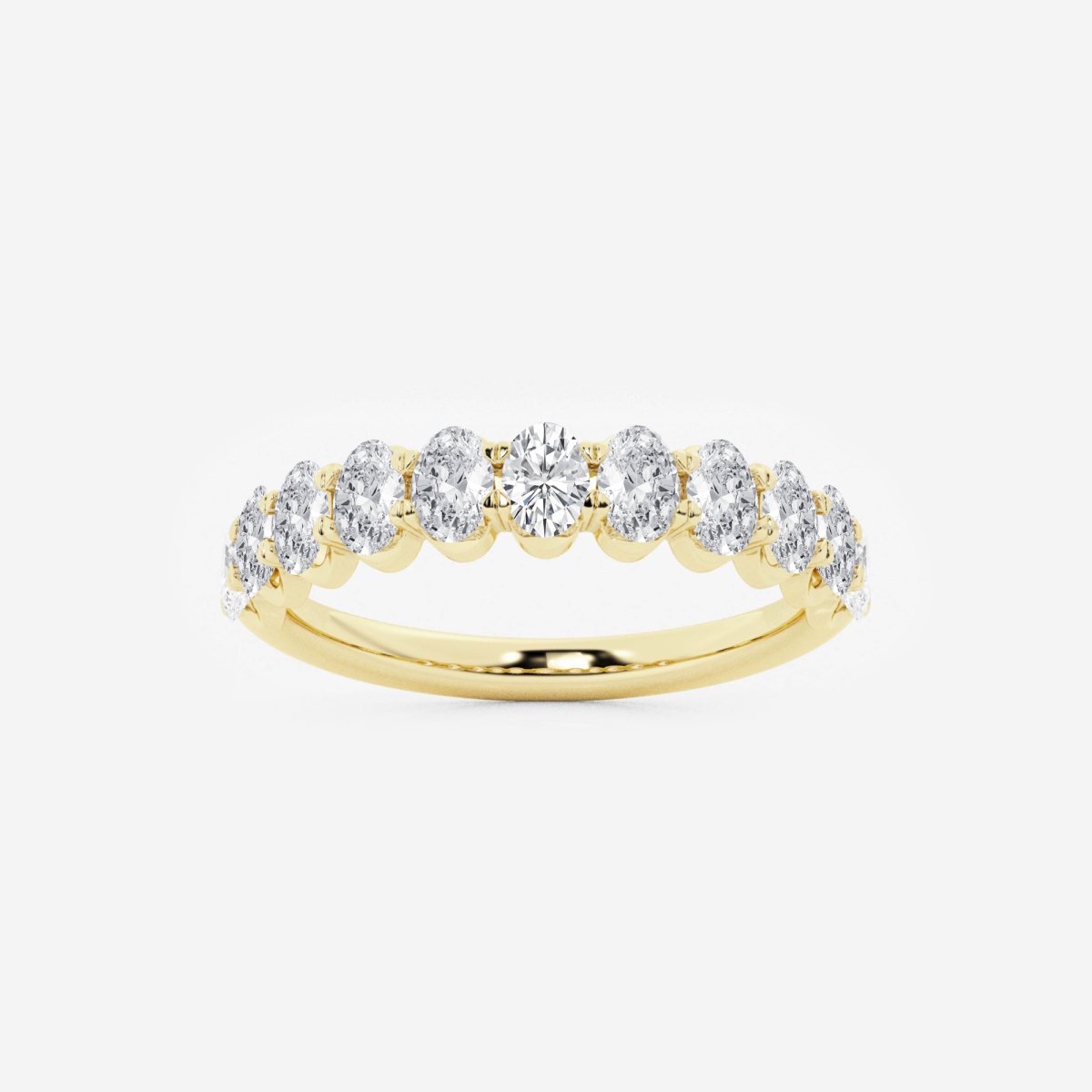 1 ctw Oval Lab Grown Diamond Wedding Band