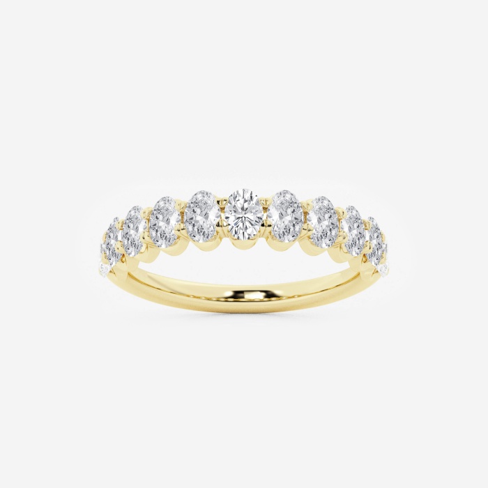 1 ctw Oval Lab Grown Diamond Wedding Band