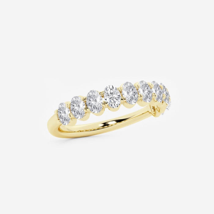 1 ctw Oval Lab Grown Diamond Wedding Band