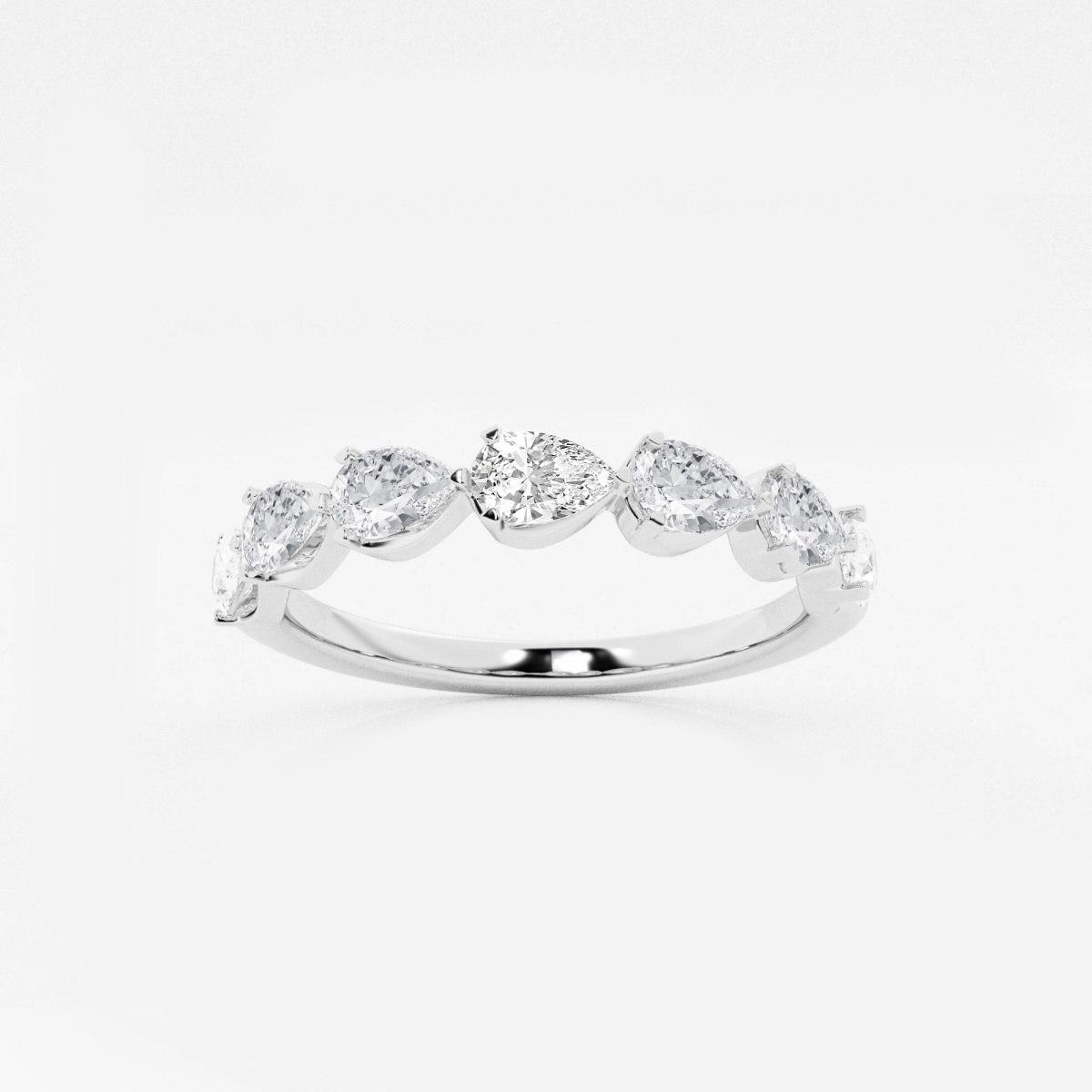 1 ctw Pear Lab Grown Diamond Floating Anniversary Band