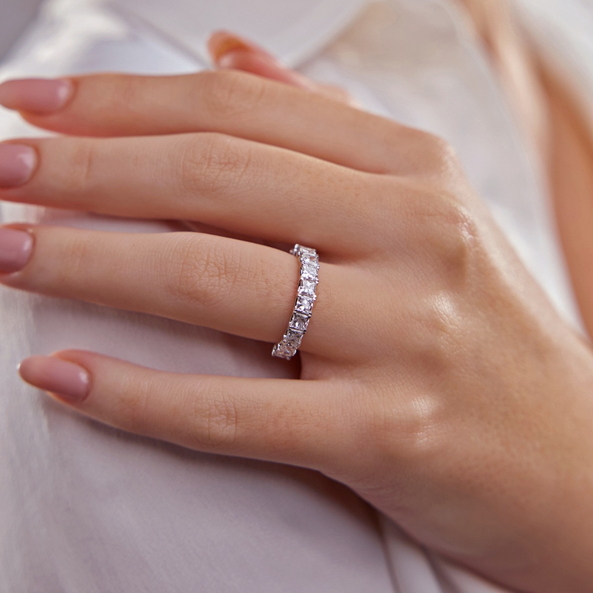 1 1/2 ctw Princess Lab Grown Diamond Eleven-Stone Wedding Band