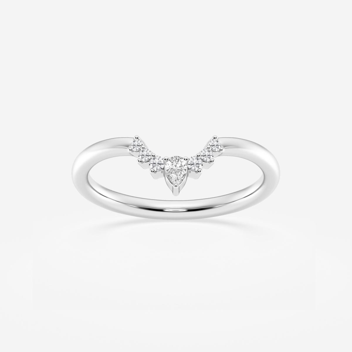 1/10 ctw Pear Lab Grown Diamond Crescent Shape Stackable Ring