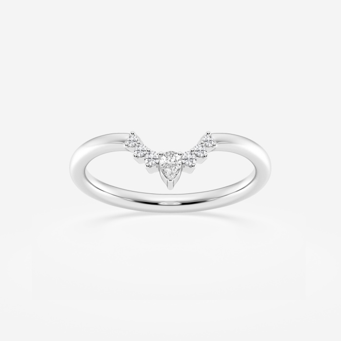 1/10 ctw Pear Lab Grown Diamond Crescent Shape Stackable Ring