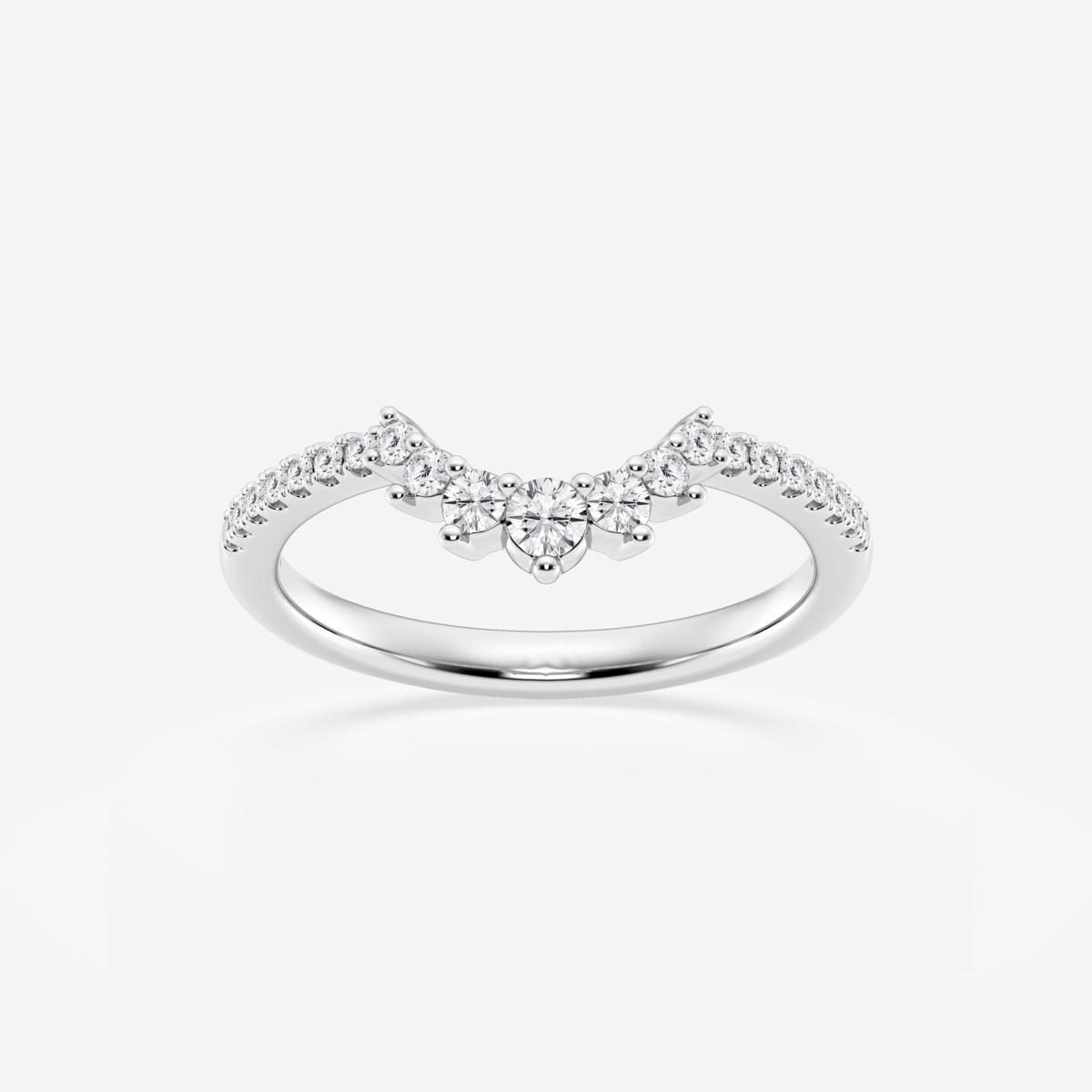 1/4 ctw Round Lab Grown Diamond Graduated Crown Stackable Ring