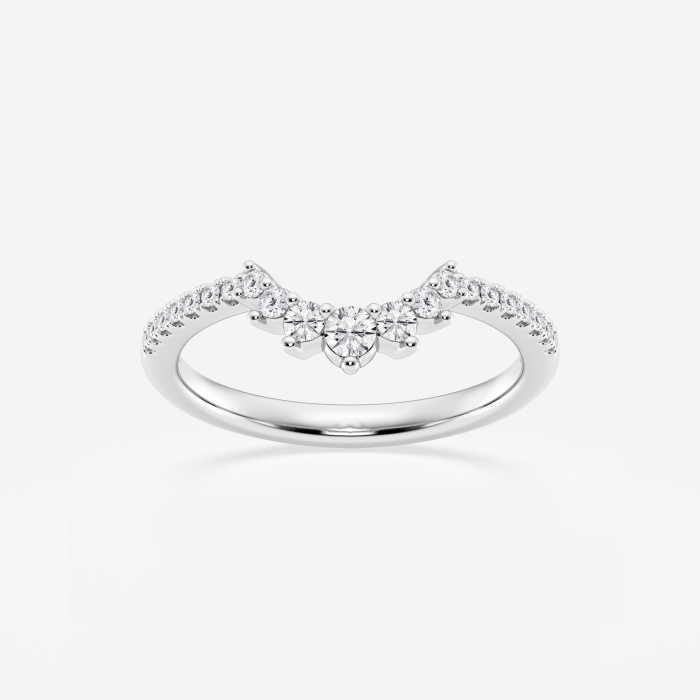 1/4 ctw Round Lab Grown Diamond Graduated Crown Stackable Ring