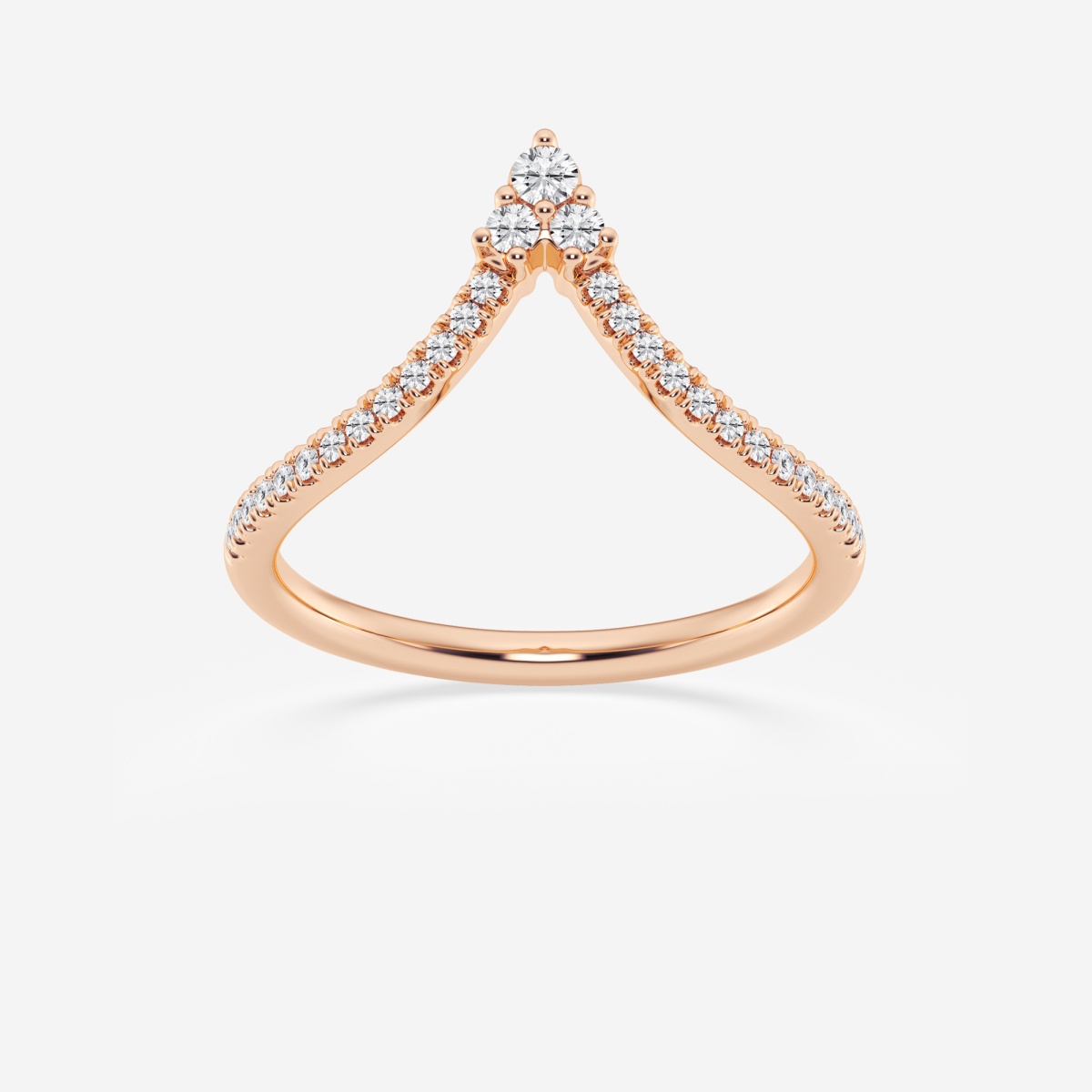 1/5 ctw Round Lab Grown Diamond Chevron Wedding Band