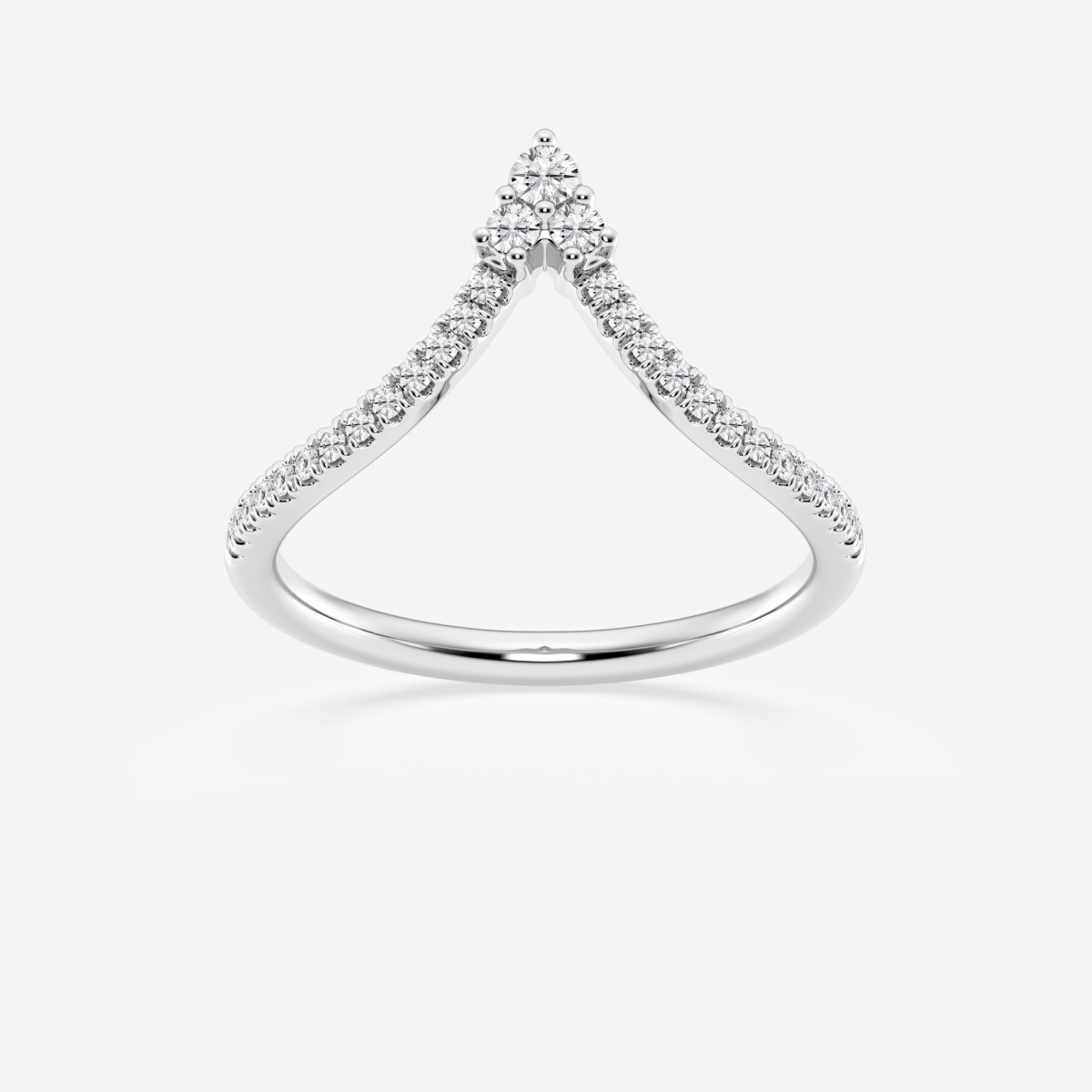1/5 ctw Round Lab Grown Diamond Chevron Wedding Band