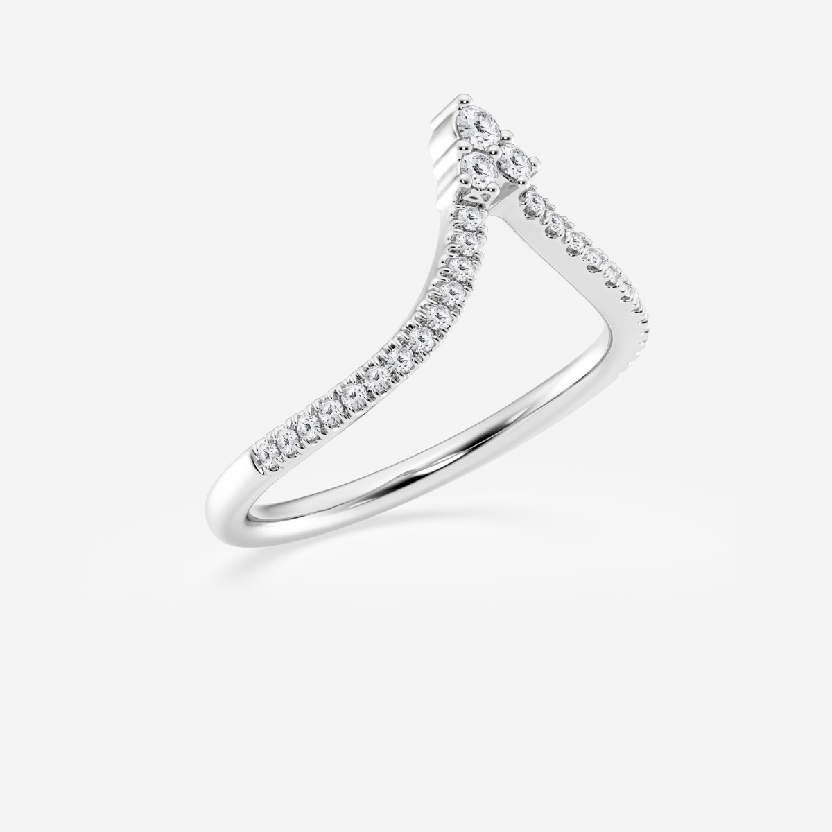 Additional Image 1 for  1/5 ctw Round Lab Grown Diamond Chevron Wedding Band