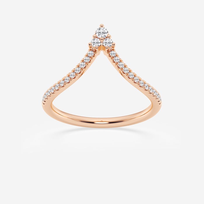 1/5 ctw Round Lab Grown Diamond Chevron Wedding Band