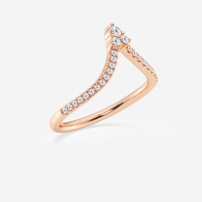 1/5 ctw Round Lab Grown Diamond Chevron Wedding Band