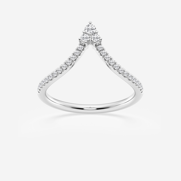 1/5 ctw Round Lab Grown Diamond Chevron Wedding Band