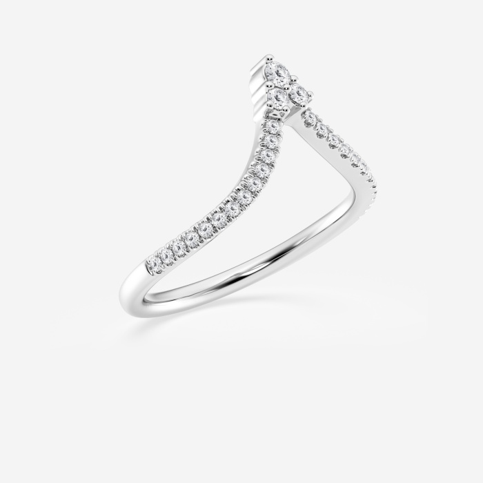 1/5 ctw Round Lab Grown Diamond Chevron Wedding Band