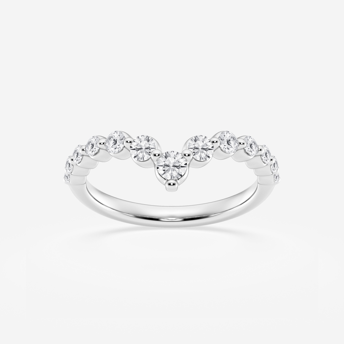 1/2 ctw Round Lab Grown Diamond Floating Curve Stackable Ring