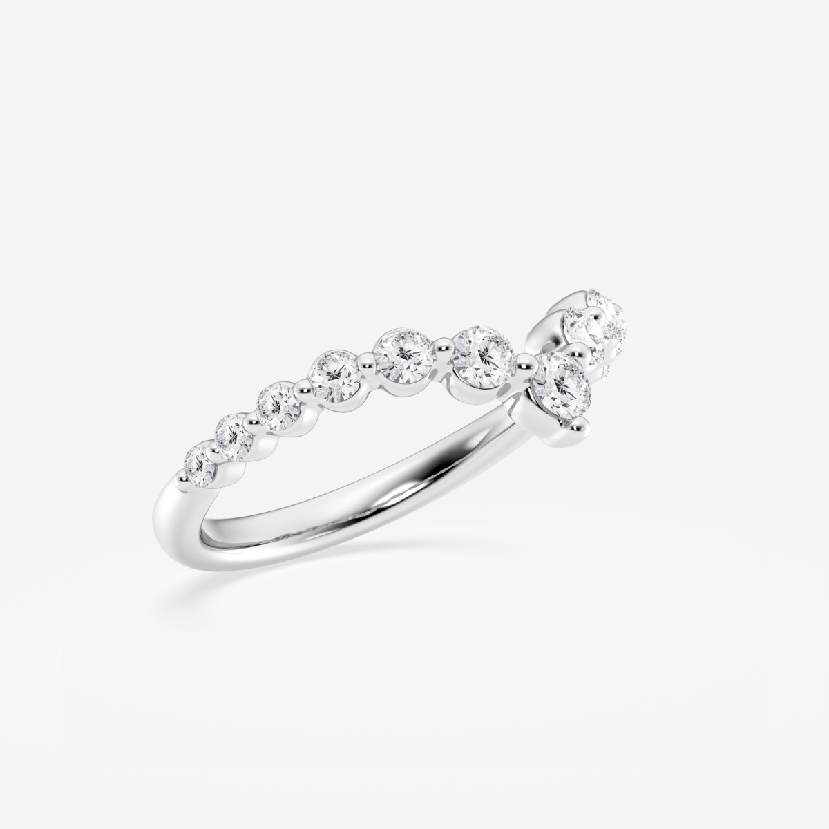 Additional Image 1 for  1/2 ctw Round Lab Grown Diamond Floating Curve Stackable Ring