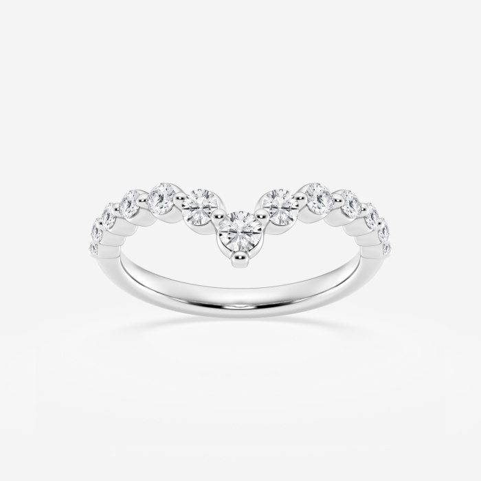 1/2 ctw Round Lab Grown Diamond Floating Curve Stackable Ring