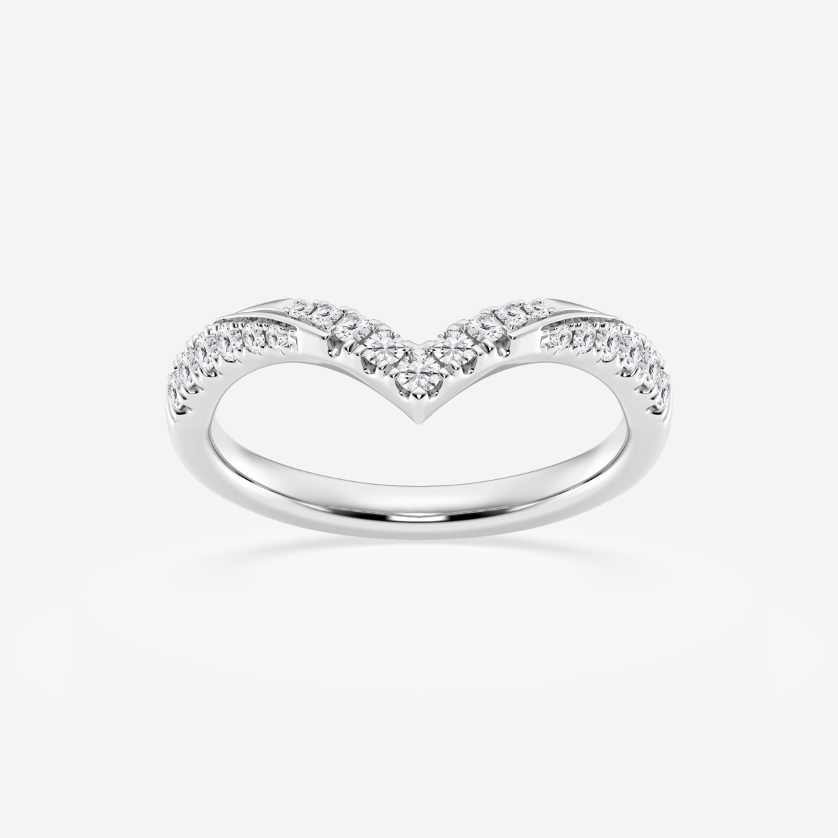 1/4 ctw Round Lab Grown Diamond Ribbon Curve Stackable Ring