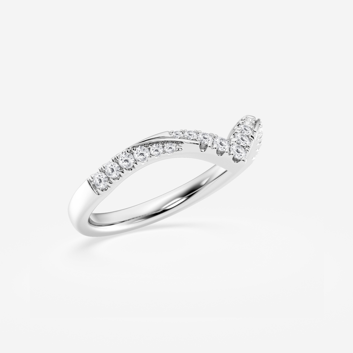 Additional Image 1 for  1/4 ctw Round Lab Grown Diamond Ribbon Curve Stackable Ring