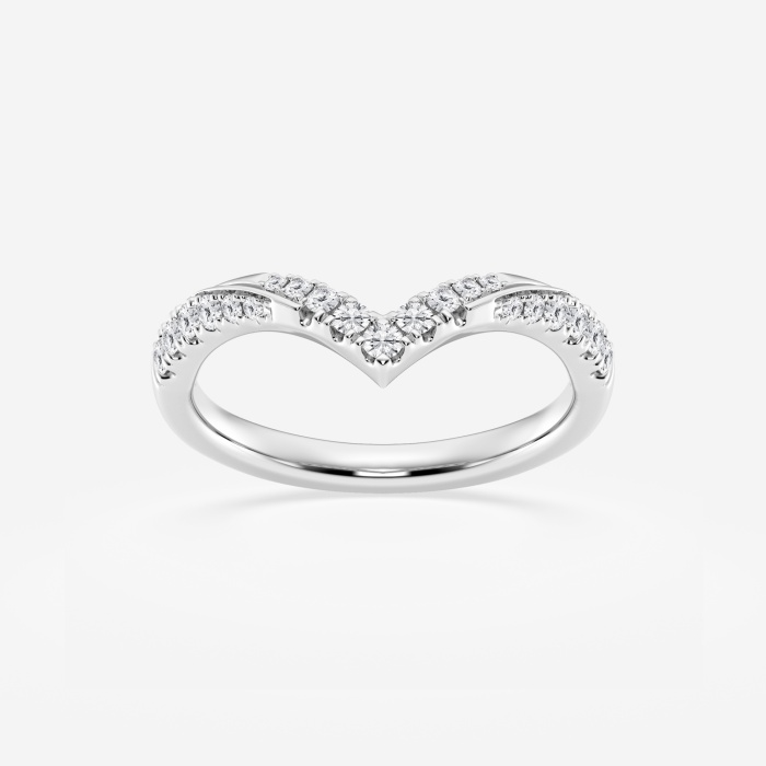 1/4 ctw Round Lab Grown Diamond Ribbon Curve Stackable Ring