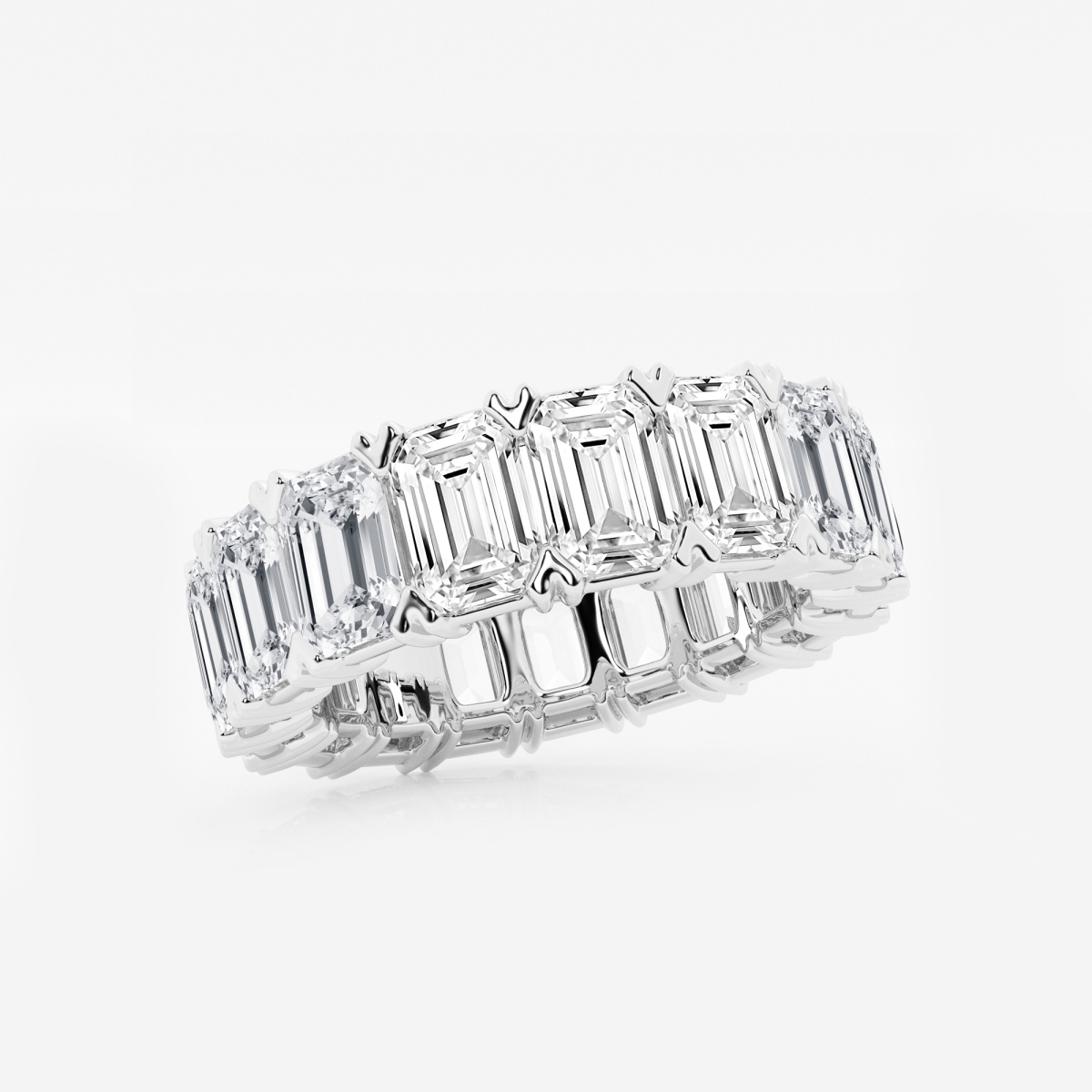 Additional Image 1 for  10 ctw Emerald Lab Grown Diamond V-Prong Eternity Band - 5.6mm Width