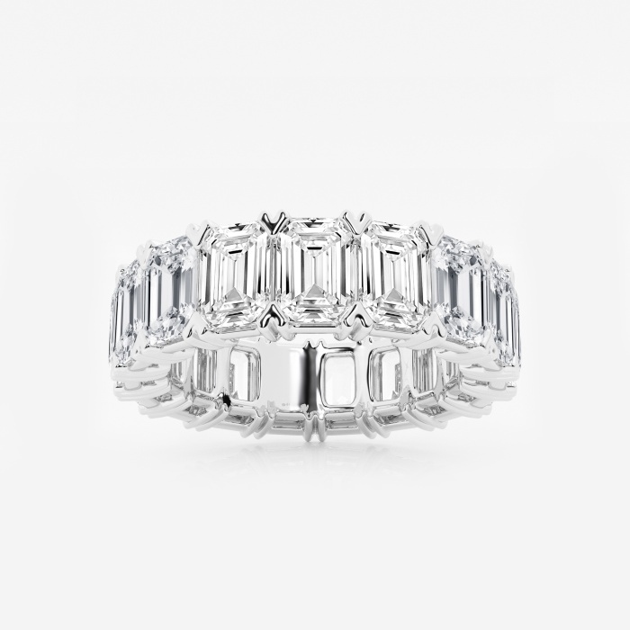 10 ctw Emerald Lab Grown Diamond V-Prong Eternity Band - 5.6mm Width