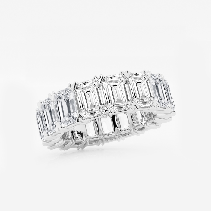 10 ctw Emerald Lab Grown Diamond V-Prong Eternity Band - 5.6mm Width