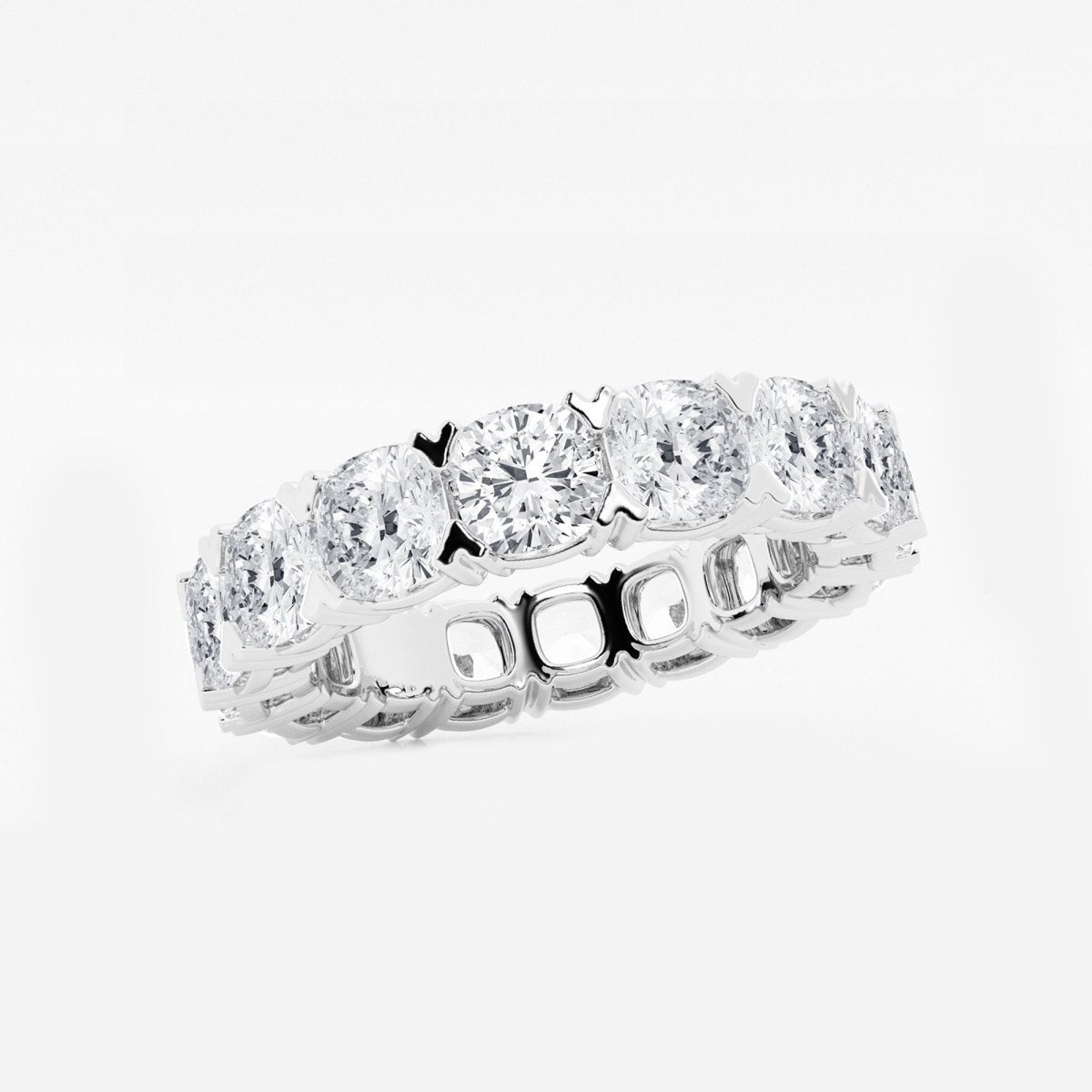 Additional Image 1 for  7 ctw Cushion Lab Grown Diamond V-Prong Eternity Band - 4.3mm Width