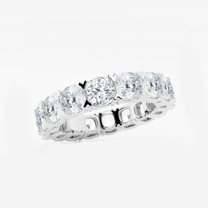 7 ctw Cushion Lab Grown Diamond V-Prong Eternity Band - 4.3mm Width