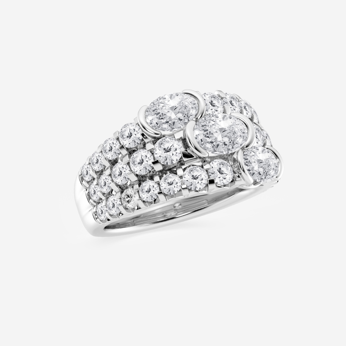 Additional Image 1 for  3 ctw Oval Lab Grown Diamond Three Row Fashion Band