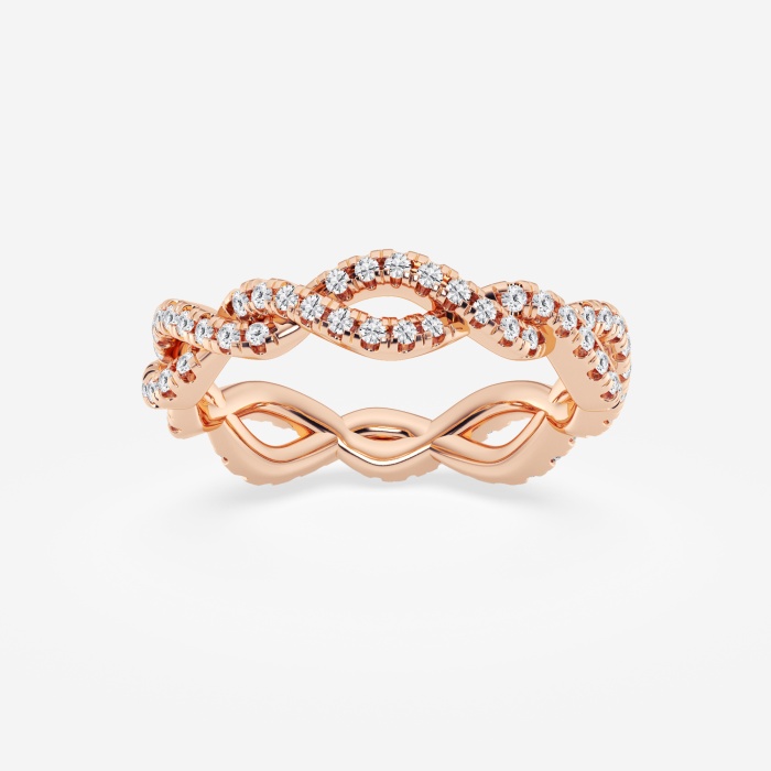 1/2 ctw Round Lab Grown Diamond Infinity Twist Eternity Band - 4.2mm Width