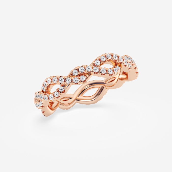 1/2 ctw Round Lab Grown Diamond Infinity Twist Eternity Band - 4.2mm Width