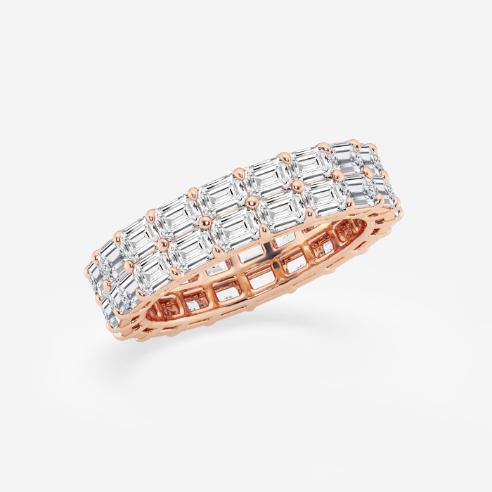 4 ctw Emerald Lab Grown Diamond Double Row Eternity Band - 5.2mm Width