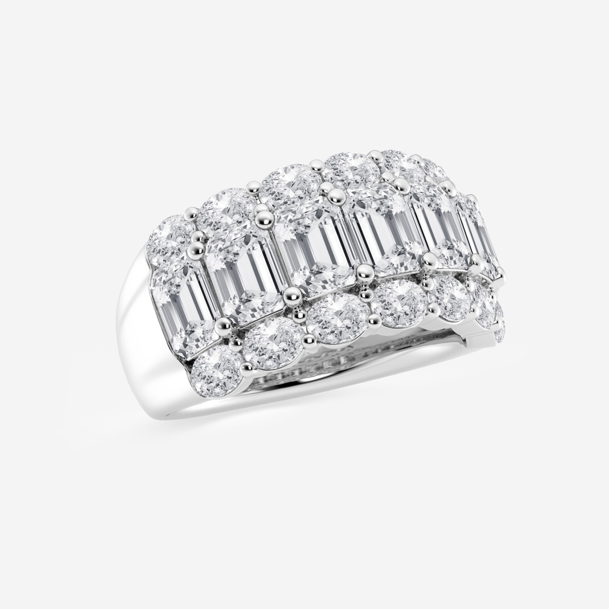 Additional Image 1 for  5 ctw Emerald Lab Grown Diamond Three Row Fashion Band