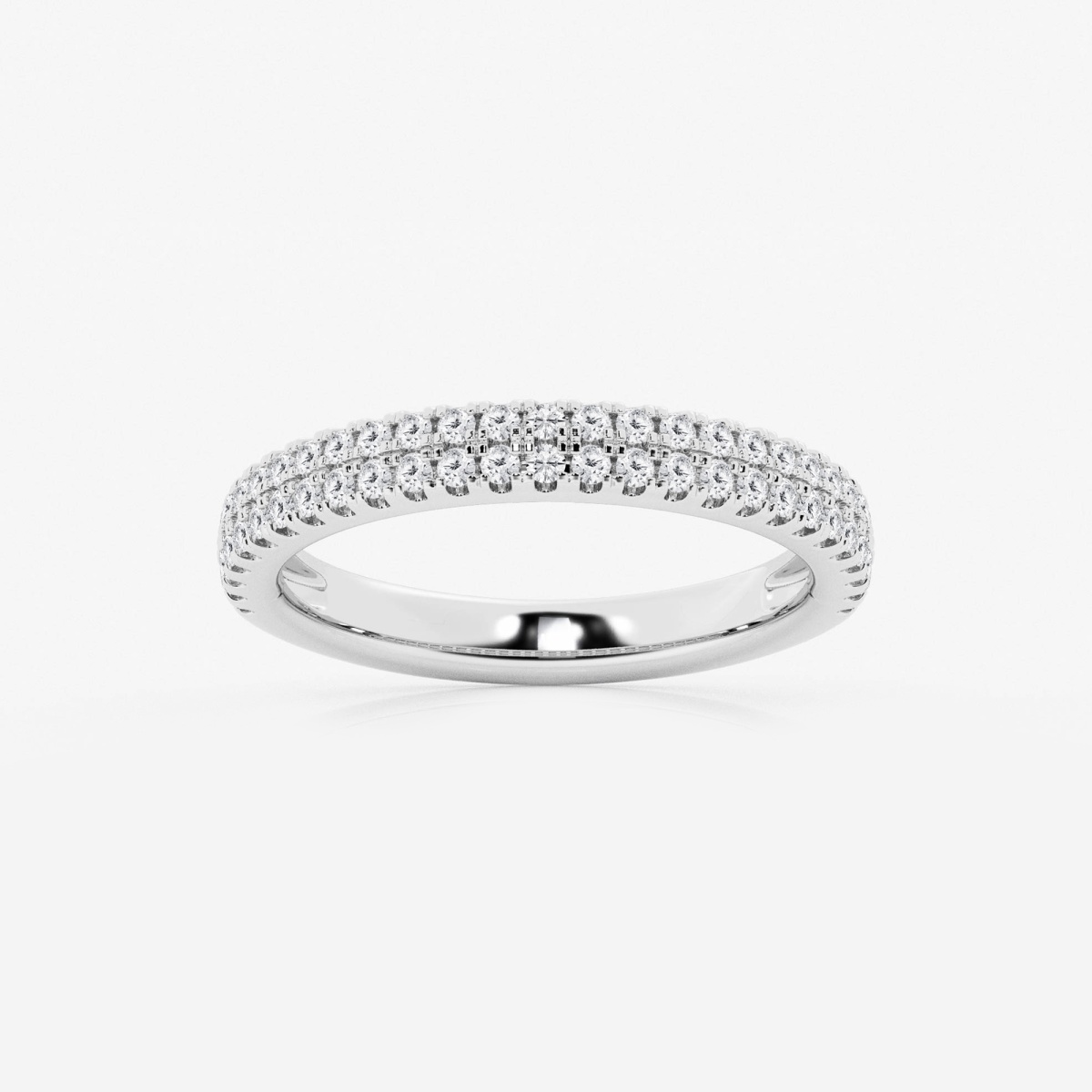 1/2 ctw Round Lab Grown Diamond Double Row Stackable Ring