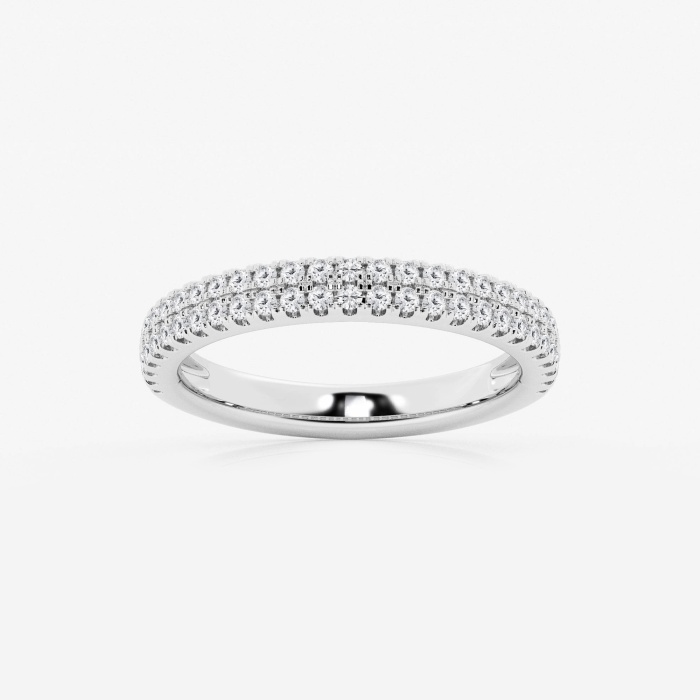 1/2 ctw Round Lab Grown Diamond Double Row Stackable Ring