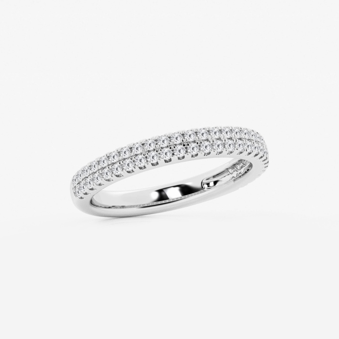 1/2 ctw Round Lab Grown Diamond Double Row Stackable Ring