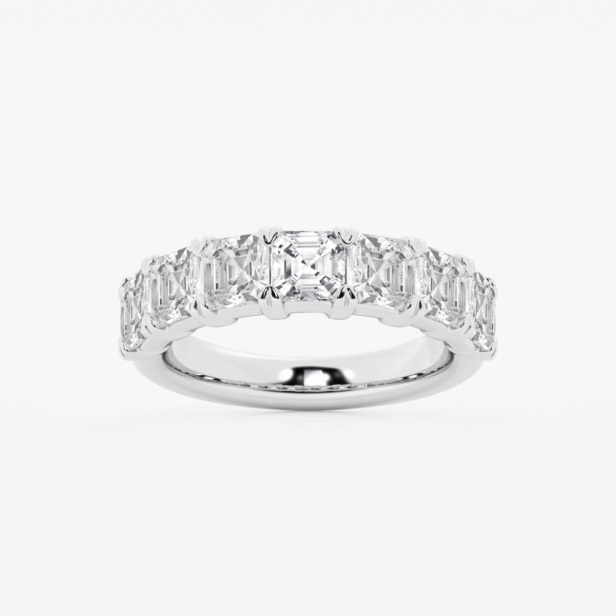 3 ctw Asscher Lab Grown Diamond Seven-Stone Anniversary Band