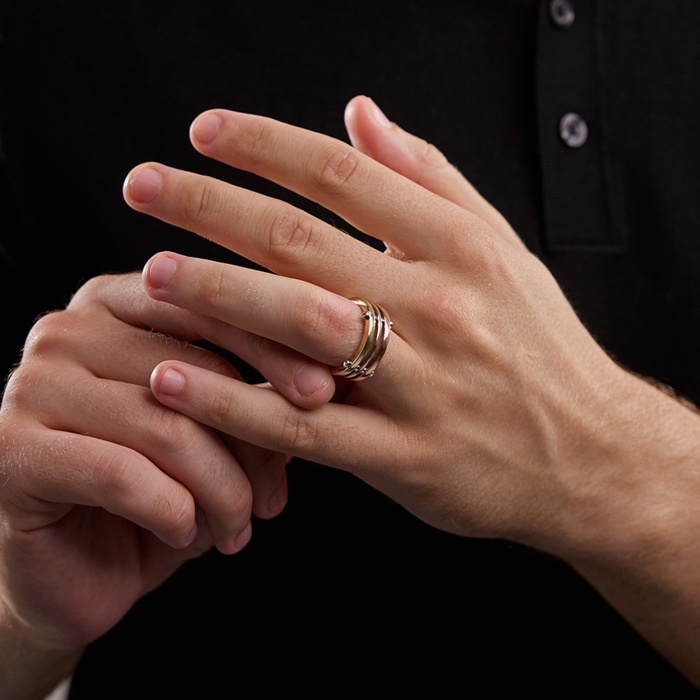 Triple Row Modern Wedding Band