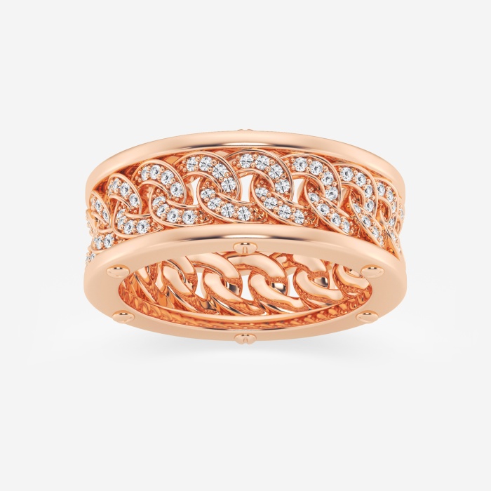 2/3 ctw Round Lab Grown Diamond Cuban Link Eternity Band - 9.3mm Width