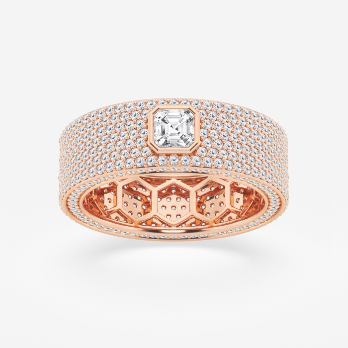 3 ctw Asscher Lab Grown Diamond Contemporary Eternity Band - 7.4mm Width