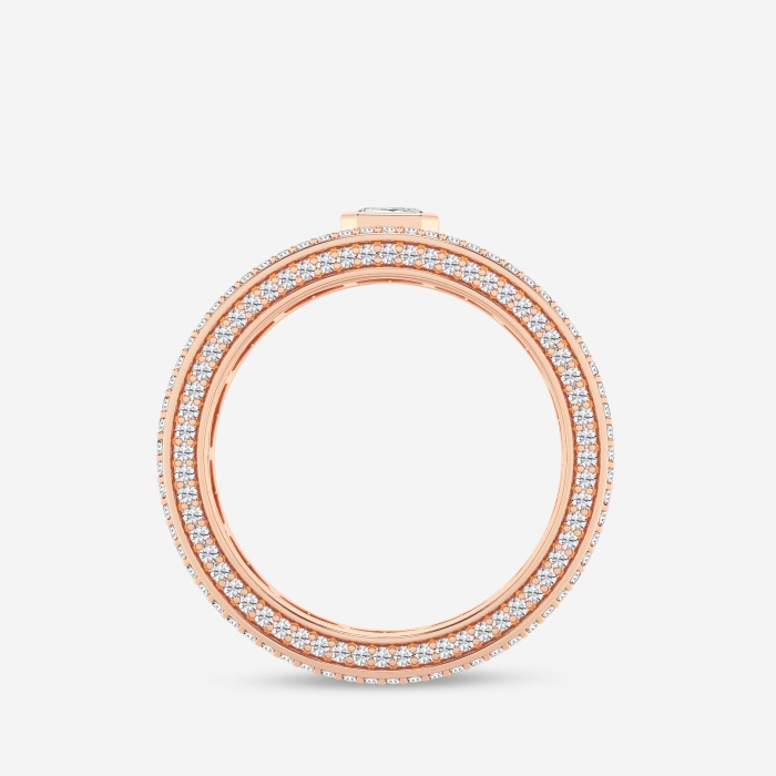 3 ctw Asscher Lab Grown Diamond Contemporary Eternity Band - 7.4mm Width