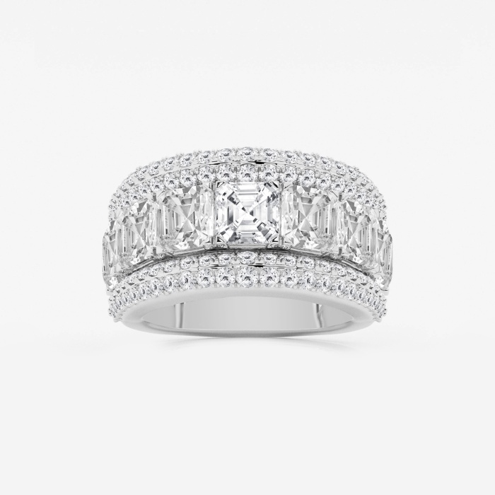 8 ctw Asscher Lab Grown Diamond Multi-Row Fashion Band