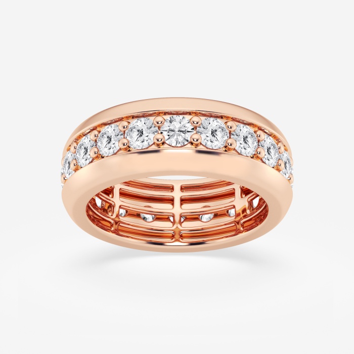 4 ctw Round Lab Grown Diamond Pave Set Eternity Band - 8.5mm Width