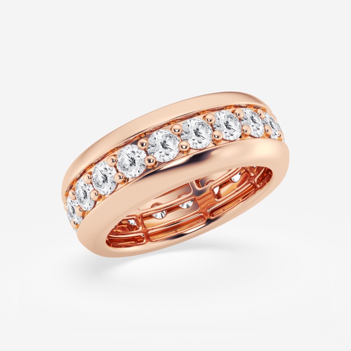 4 ctw Round Lab Grown Diamond Pave Set Eternity Band - 8.5mm Width