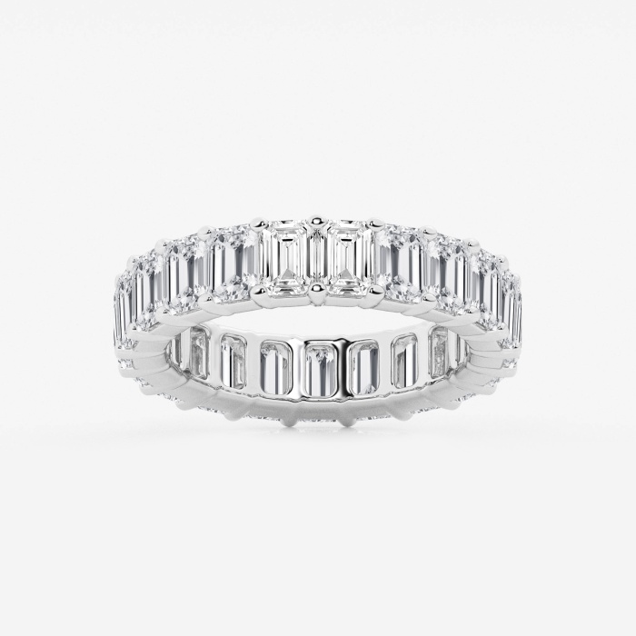 5 1/3 ctw Emerald Lab Grown Diamond Prong Set Eternity Band - 4.3mm Width