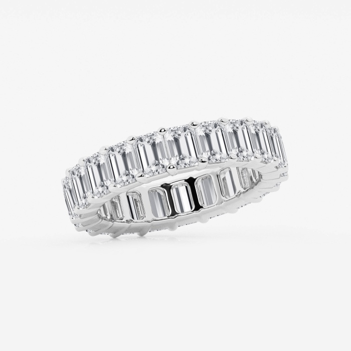 5 1/3 ctw Emerald Lab Grown Diamond Prong Set Eternity Band - 4.3mm Width