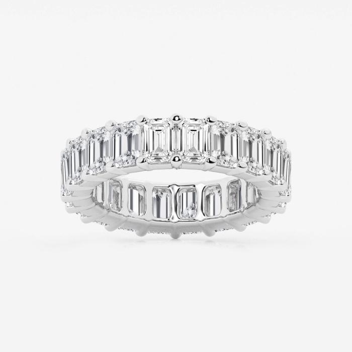 5 3/4 ctw Emerald Lab Grown Diamond Prong Set Eternity Band - 4.5mm Width