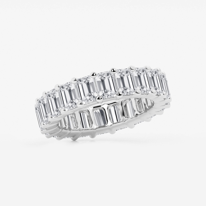 5 3/4 ctw Emerald Lab Grown Diamond Prong Set Eternity Band - 4.5mm Width