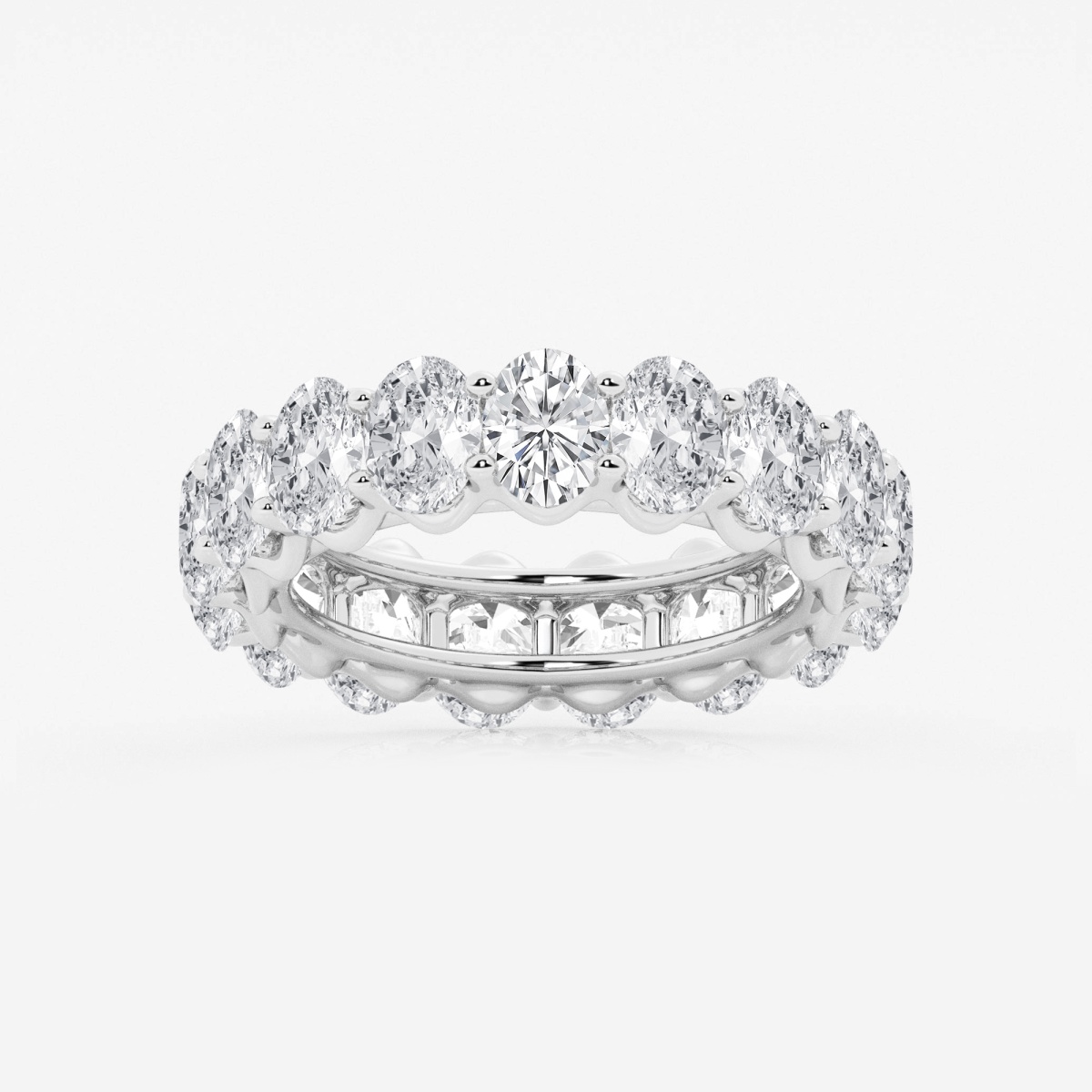 5 1/2 ctw Oval Lab Grown Diamond Prong Set Eternity Band - 5.4mm Width