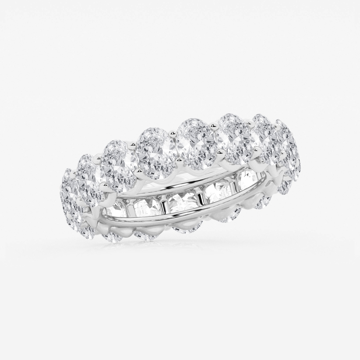 Additional Image 1 for  5 1/2 ctw Oval Lab Grown Diamond Prong Set Eternity Band - 5.4mm Width